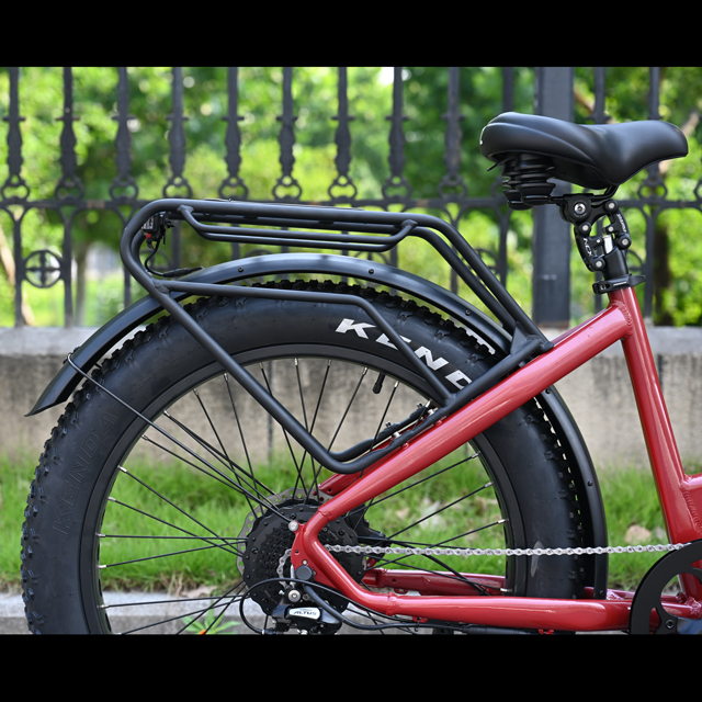 Bicicleta elétrica de pneu gordo de 26 polegadas de bateria dupla única