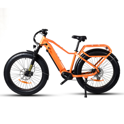 Bicicleta elétrica de cauda dura de 26 'polegadas com pneu gordo Bafang 500W bicicleta elétrica com motor médio 